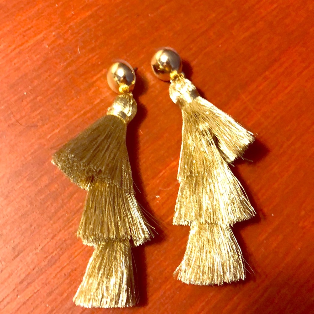Gold tassel earrings